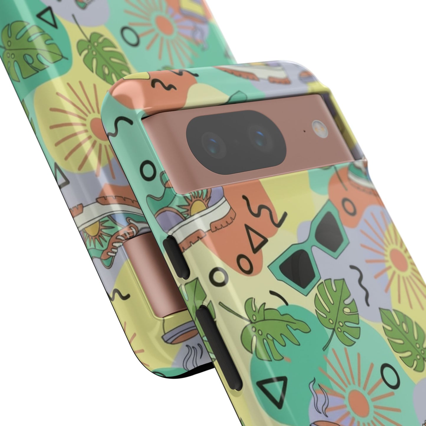 Tropical Summer Phone Case — Retro Sunglasses, Sneakers & Palm Pattern