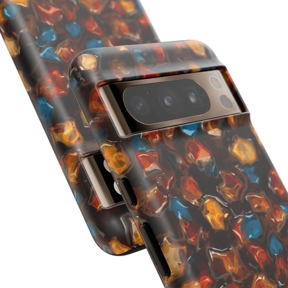 Phone Case - Amber Tortoiseshell Mosaic Protective Cover