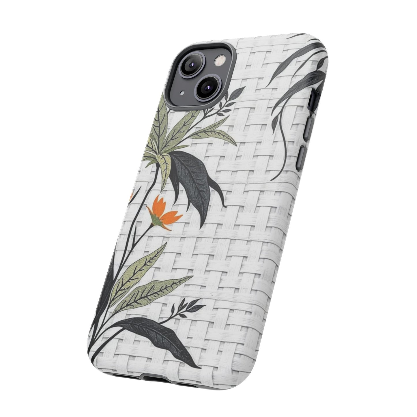 Floral Woven Tough Phone Case — Protective Botanical iPhone Cover