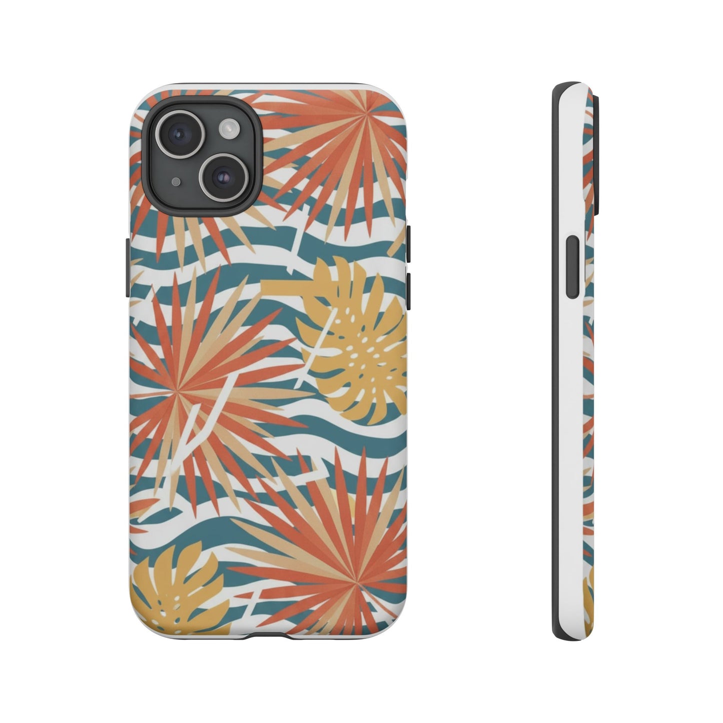 Tropical Palm Tough Phone Case – Retro Wave Floral Protective Cover
