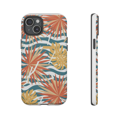 Tropical Palm Tough Phone Case – Retro Wave Floral Protective Cover