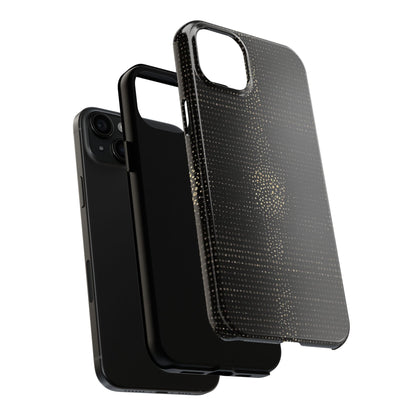 Tough Phone Case — Black Textured Metallic Dot Shield