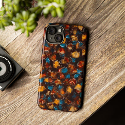 Phone Case - Amber Tortoiseshell Mosaic Protective Cover