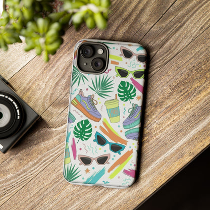 Tough Cases — Colorful Retro Sneakers & Sunglasses Phone Case