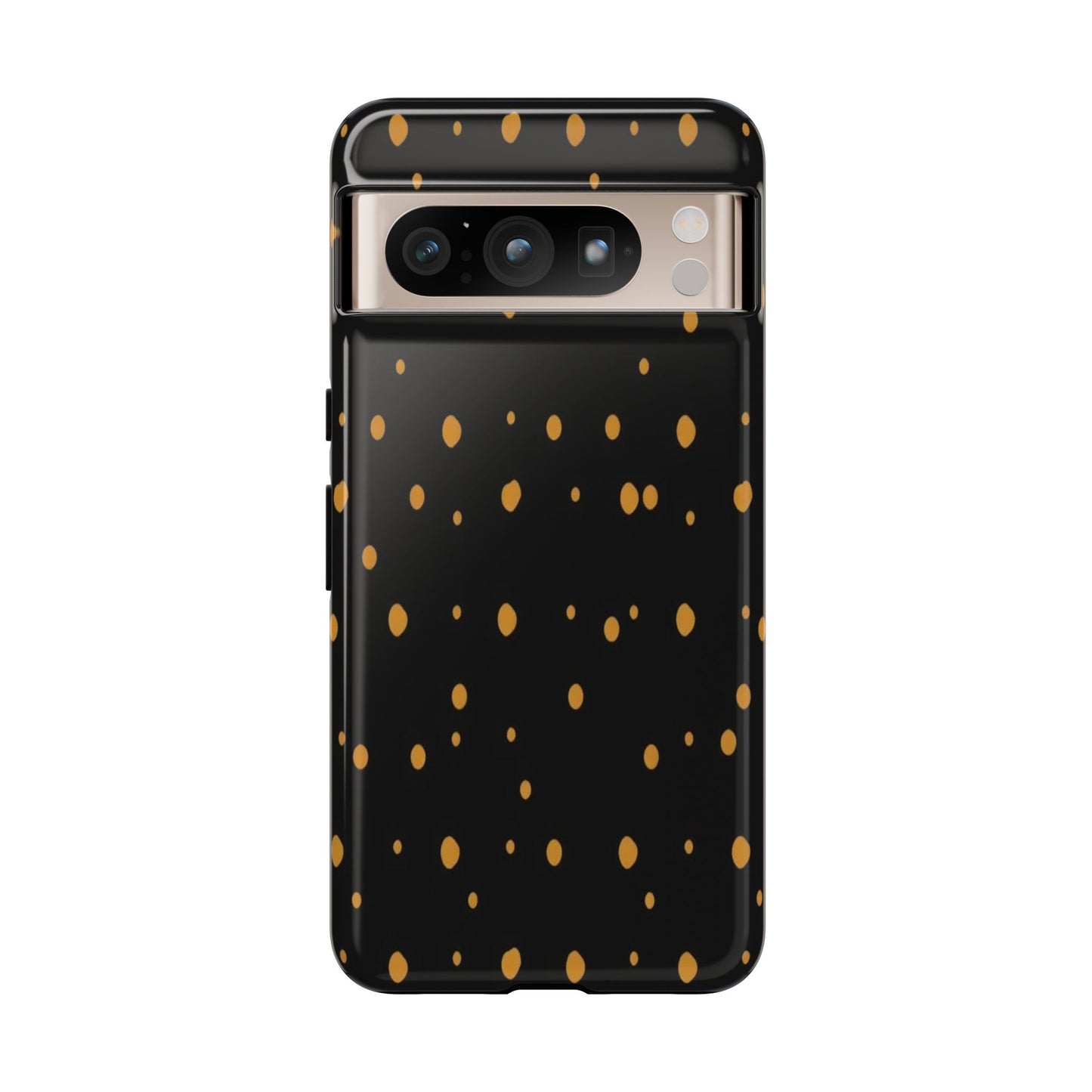 Black & Gold Dot Tough Phone Case — Protective Sparkle Pattern