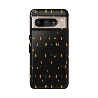 Black & Gold Dot Tough Phone Case — Protective Sparkle Pattern
