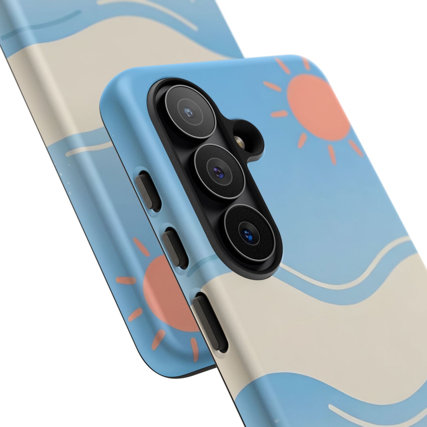 Beach Waves Tough Phone Case — Summer Sun & Seashell Protective Cover