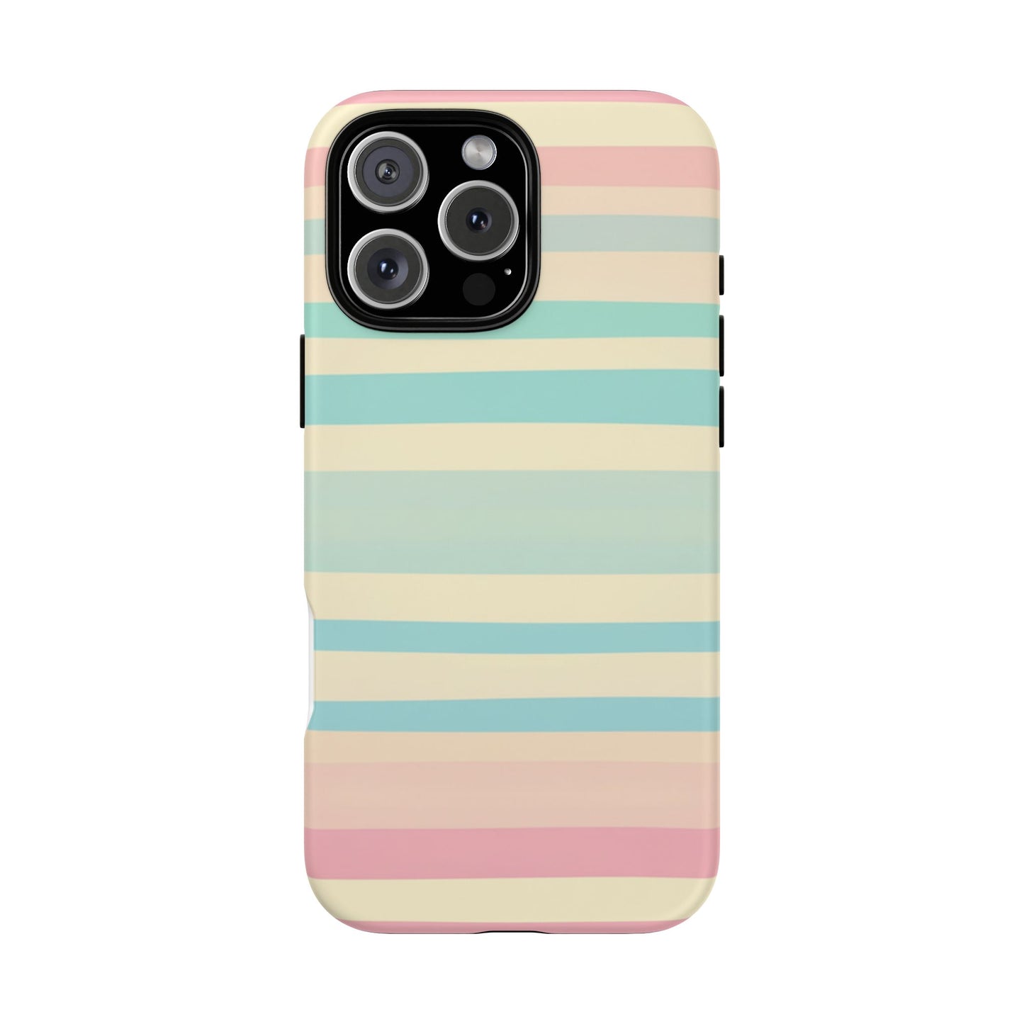 Pastel Striped Tough Phone Case – Protective Retro Rainbow Design