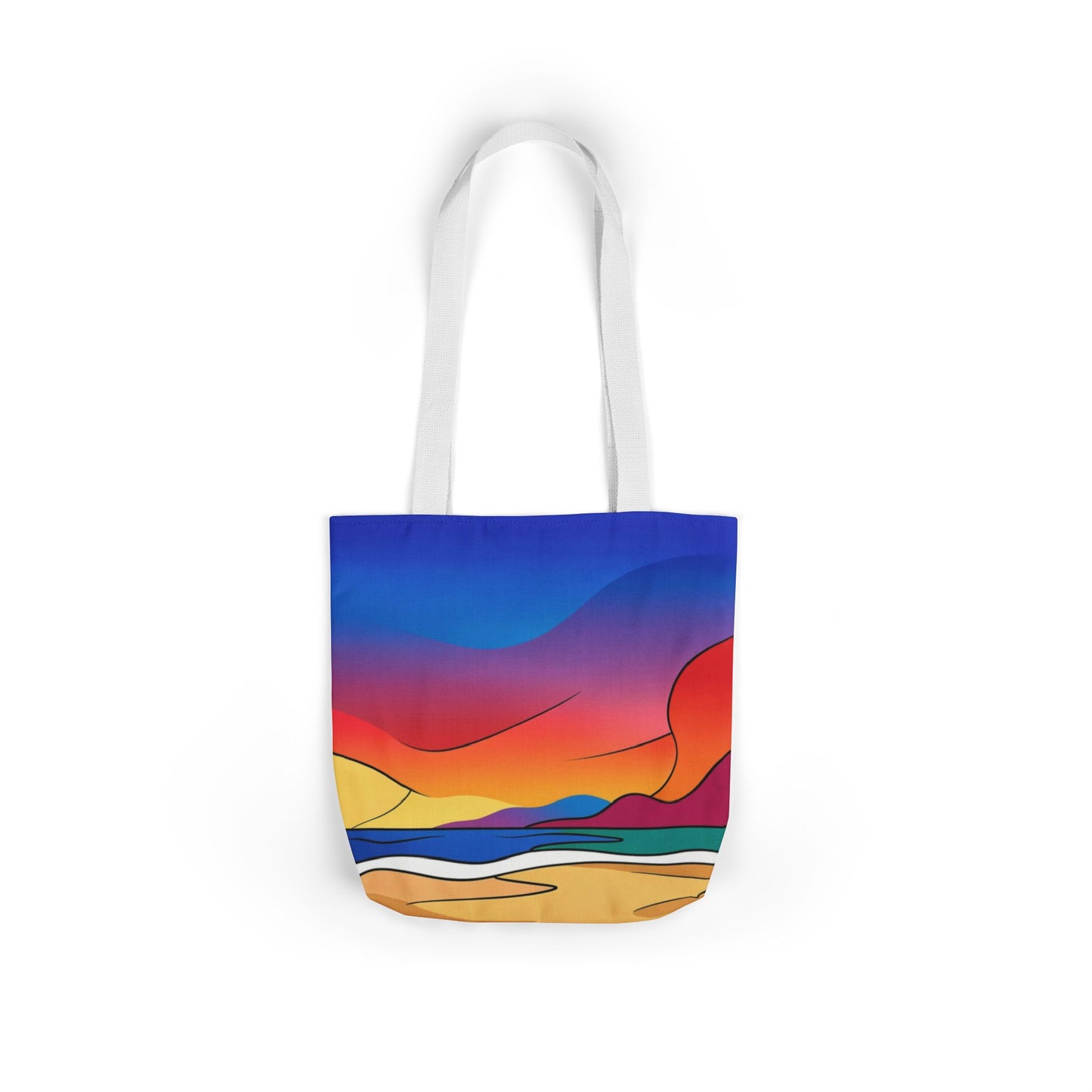 Colorful Sunset Landscape Canvas Tote