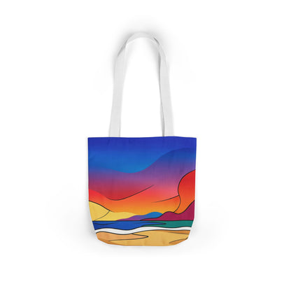 Colorful Sunset Landscape Canvas Tote