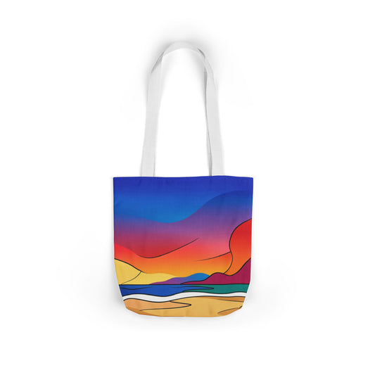 Colorful Sunset Landscape Canvas Tote