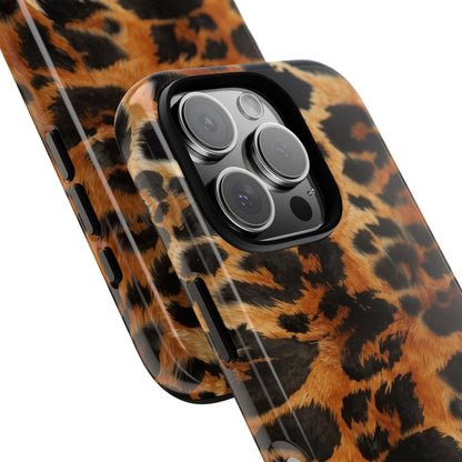 Leopard Print Tough Phone Case – Rugged Protective iPhone Cover