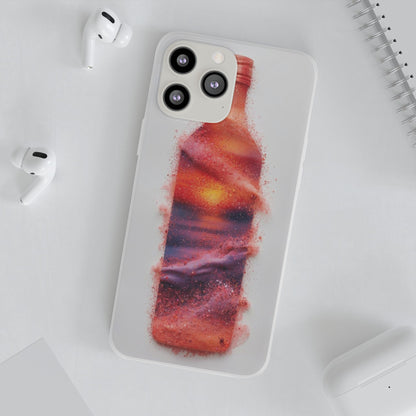 Galaxy Bottle Phone Case — Abstract Cosmic Beverage Design Flexible Case