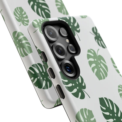 Monstera Leaf Phone Case — Tropical Green Pattern Tough Case