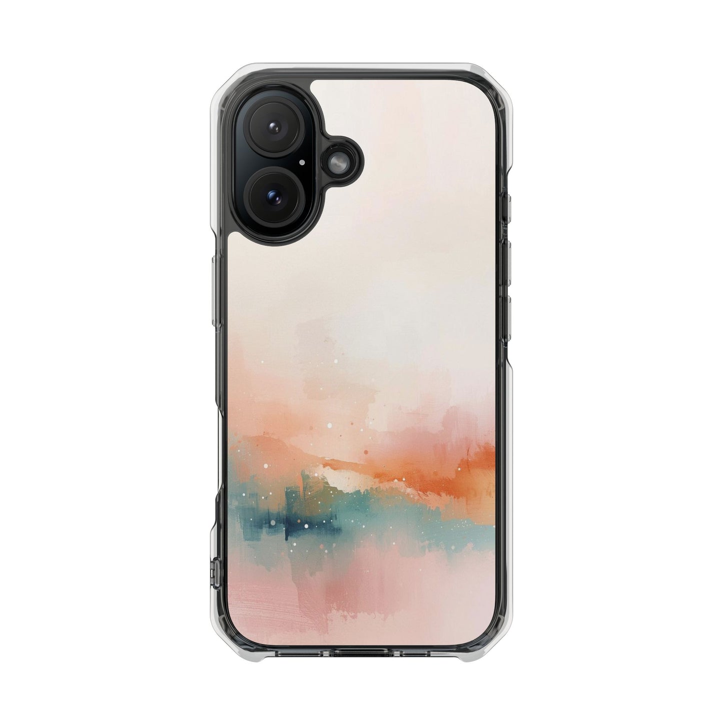 Clear Magnetic Impact Phone Case — Pastel Watercolor Sunset Design