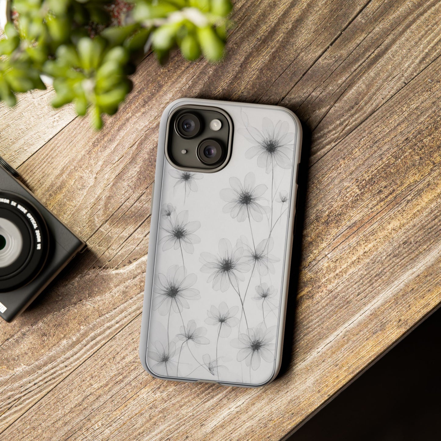 Tough Case — Black & White Floral Tough Phone Case