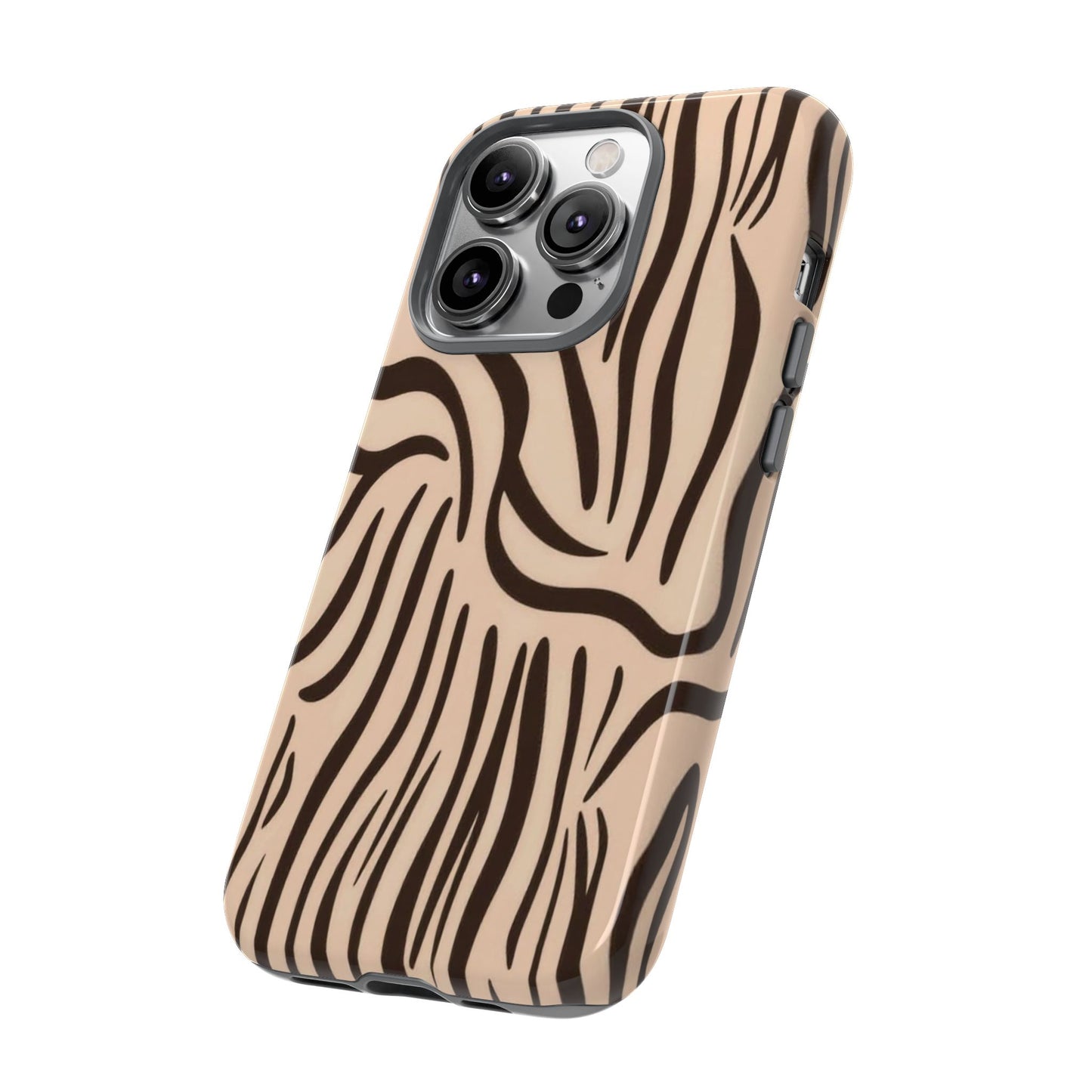 Zebra Stripe Tough Phone Case – Neutral Animal Print Protective Cover