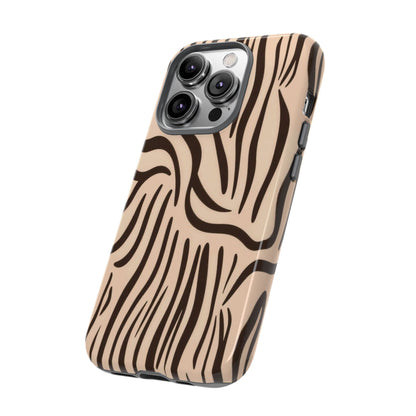 Zebra Stripe Tough Phone Case – Neutral Animal Print Protective Cover