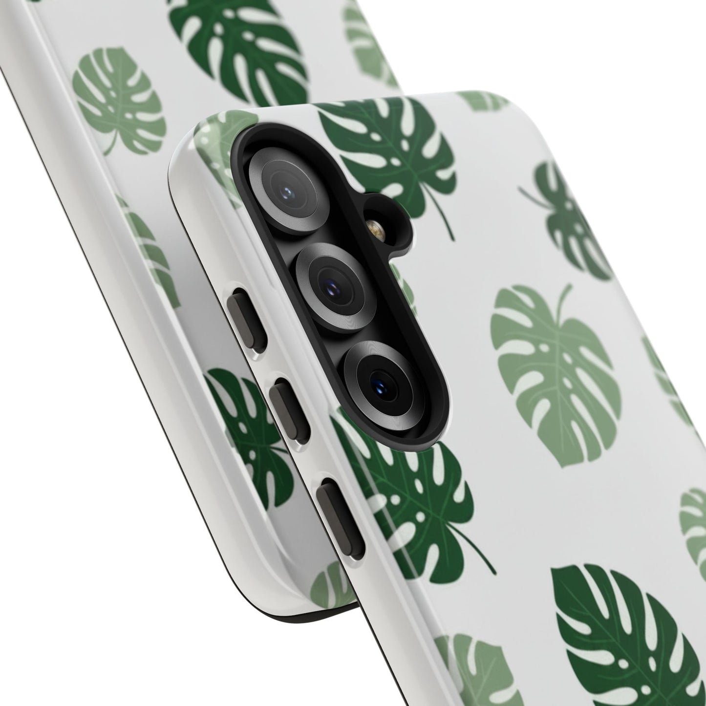 Monstera Leaf Tough Phone Case – Tropical Green Palm Pattern Protective Cover