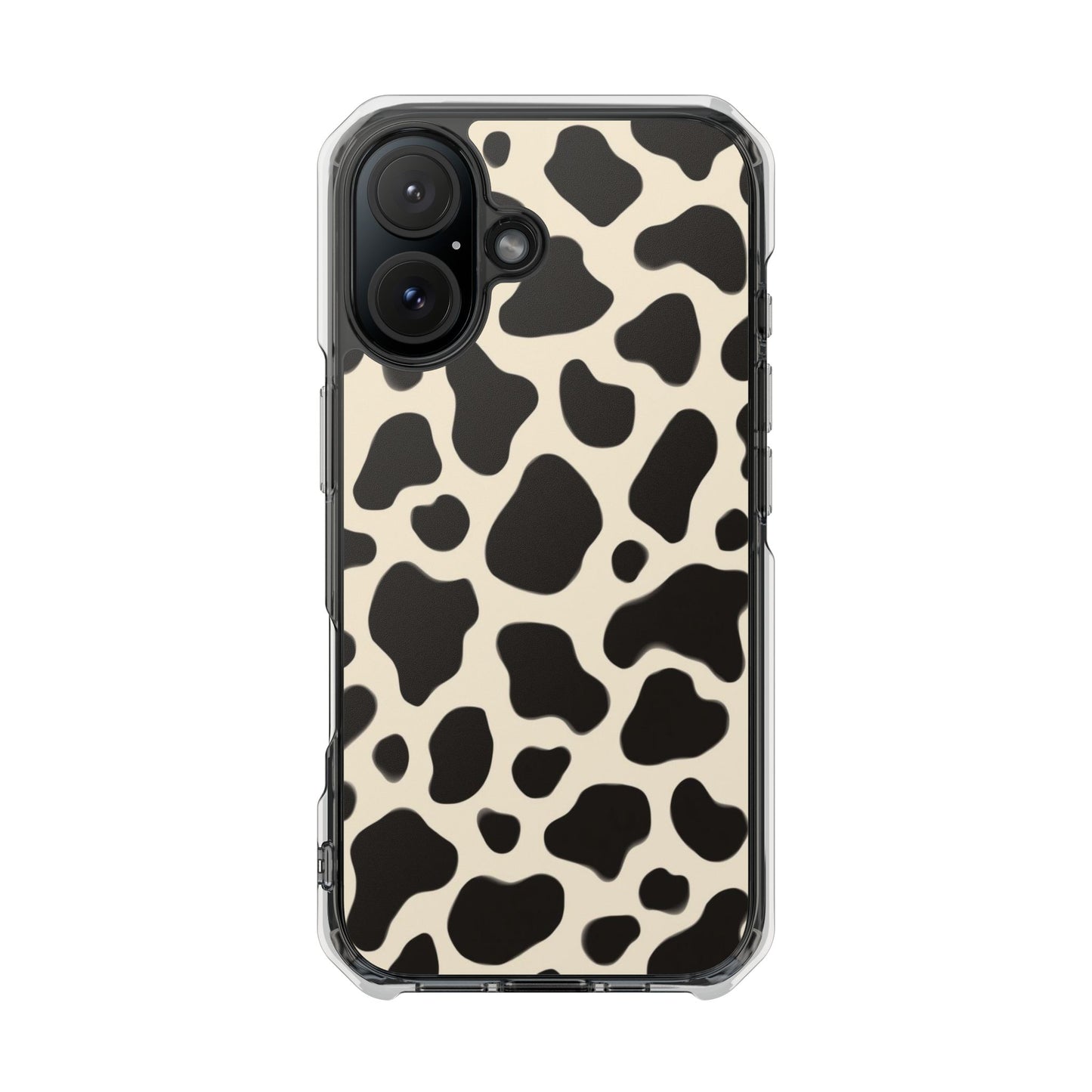 Cow Print Clear Magnetic Phone Case — Impact-Resistant Stylish Protection