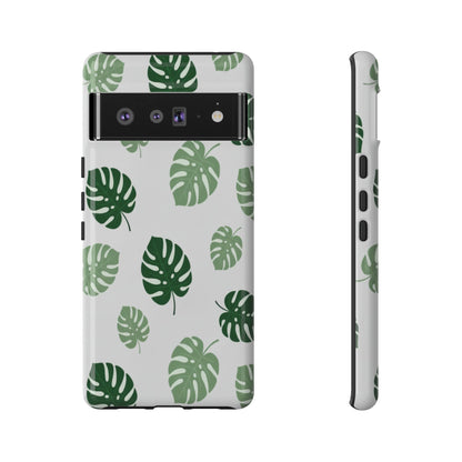 Monstera Leaf Phone Case — Tropical Green Pattern Tough Case