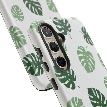 Monstera Leaf Phone Case — Tropical Green Pattern Tough Case