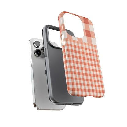 Buffalo Check Tough Phone Case — Orange Gingham Protective Cover