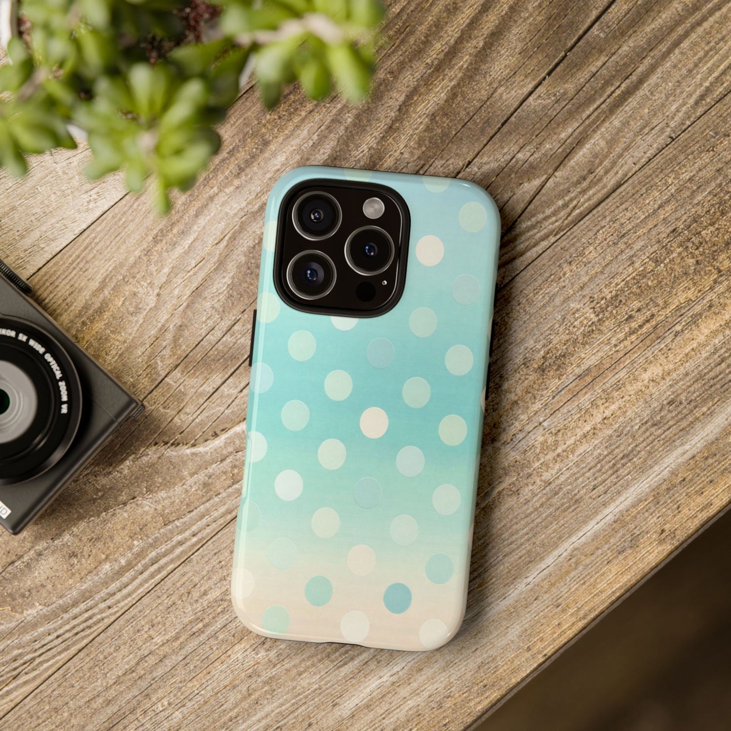 Abstract Palm Tough Phone Case — Minimal Coastal Blue Protective Cover