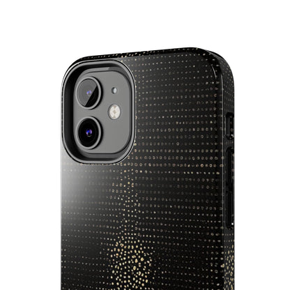 Tough Phone Case — Black Textured Metallic Dot Shield