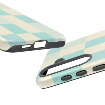 Pastel Checkerboard Tough Case – Mint & Cream Protective Phone Cover