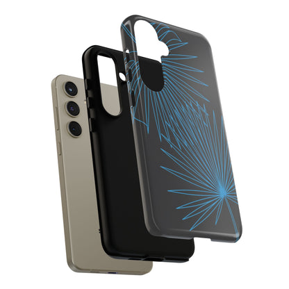 Blue Dandelion Burst Tough Phone Case — Protective Floral iPhone Cover