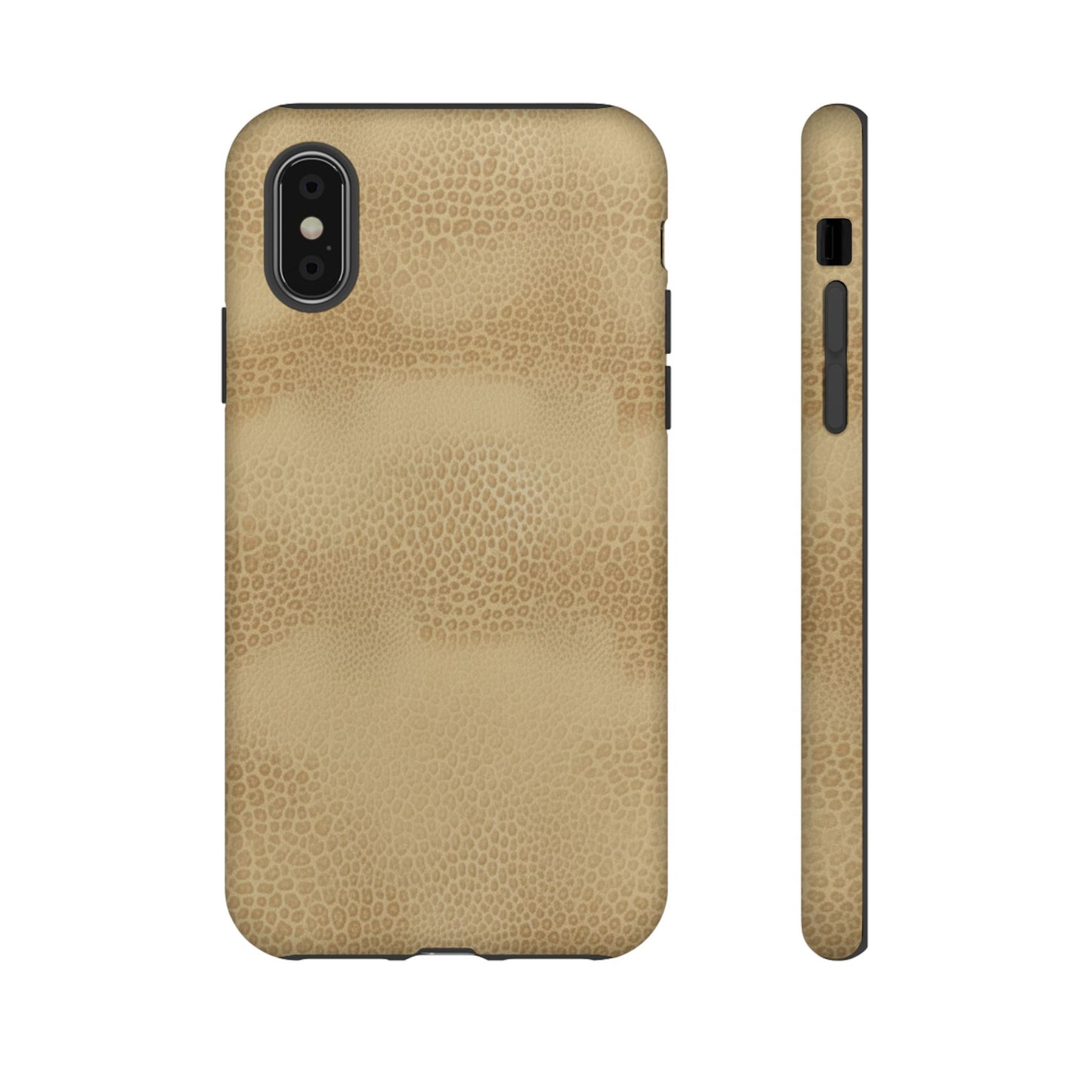 Tan Distressed Leather Texture Phone Case — Rugged Protective iPhone Cover
