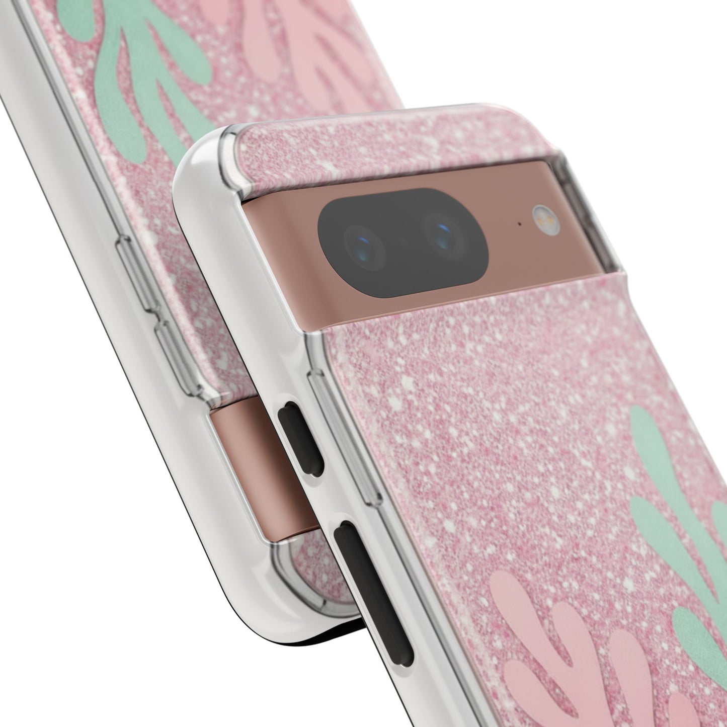 Pink Glitter Seaweed Tough Case - Sparkle Protective Phone Cover
