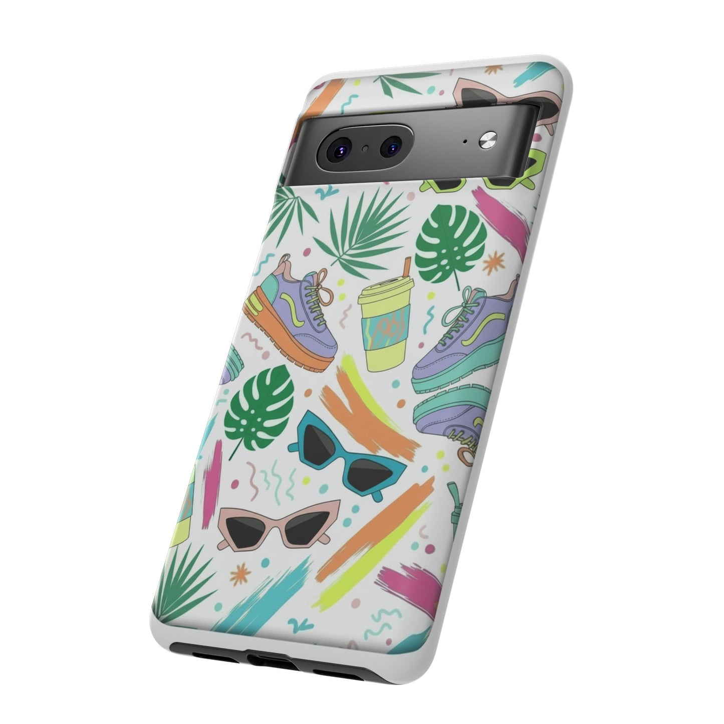 Tough Cases — Colorful Retro Sneakers & Sunglasses Phone Case