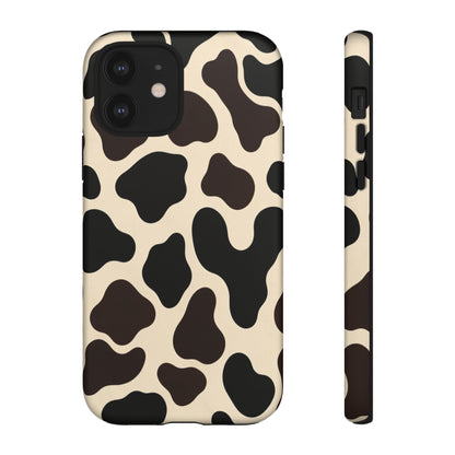 Cow Print Phone Case — Black & Cream Protective  Case