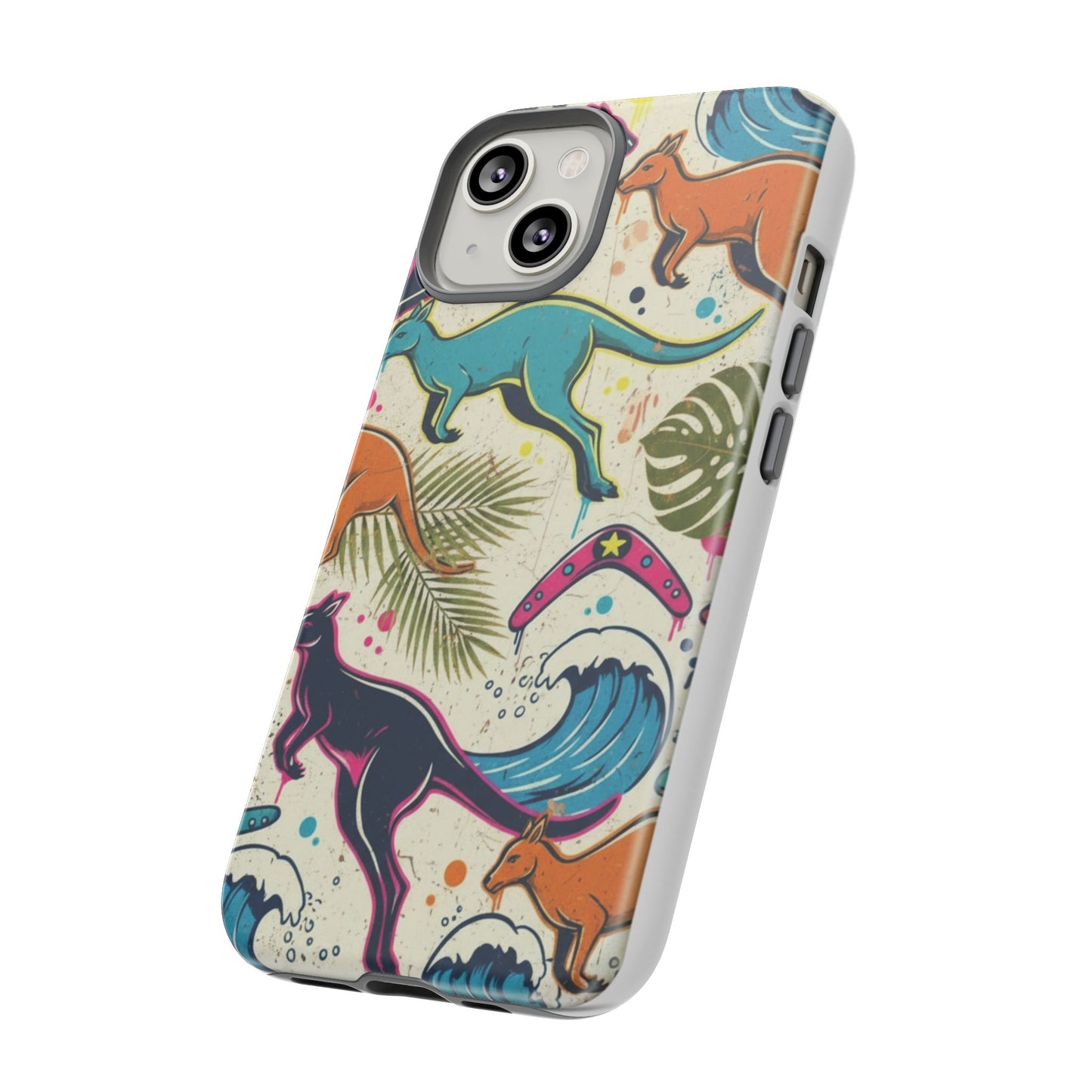 Tough Cases — Colorful Surfing Kangaroo Phone Case