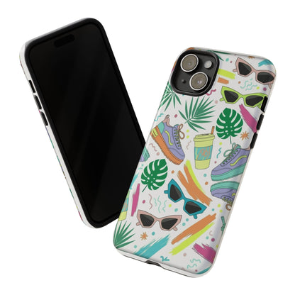 Tough Cases — Colorful Retro Sneakers & Sunglasses Phone Case