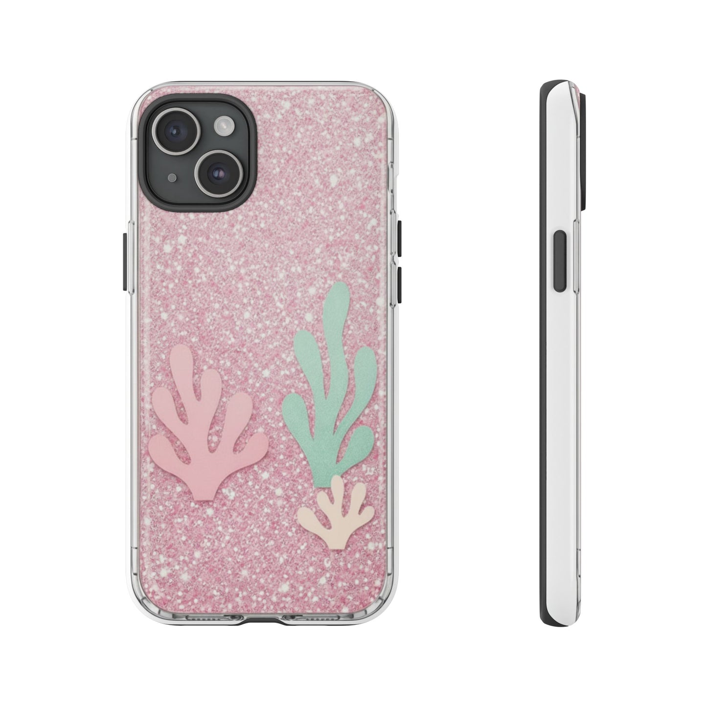 Pink Glitter Seaweed Tough Case - Sparkle Protective Phone Cover