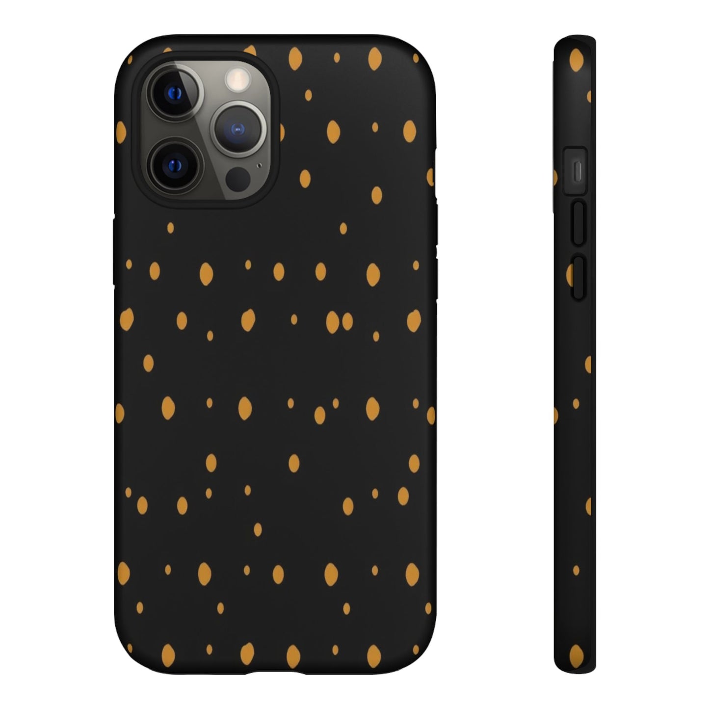 Black & Gold Dot Tough Phone Case — Protective Sparkle Pattern