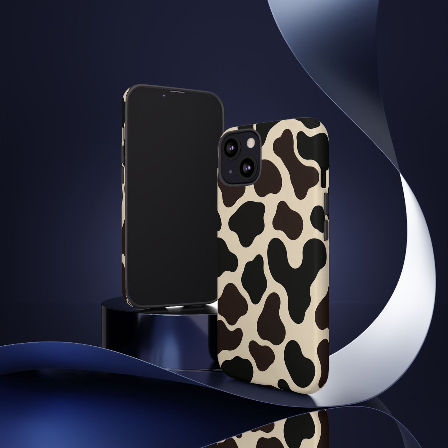 Cow Print Phone Case — Black & Cream Protective  Case