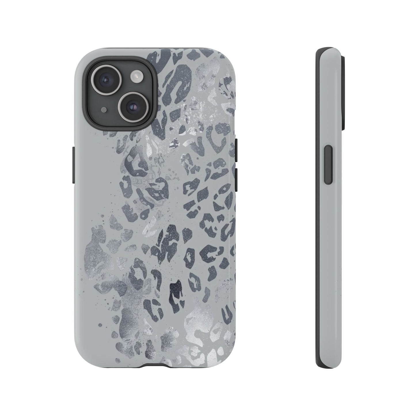 Gray Leopard Print Tough Phone Case