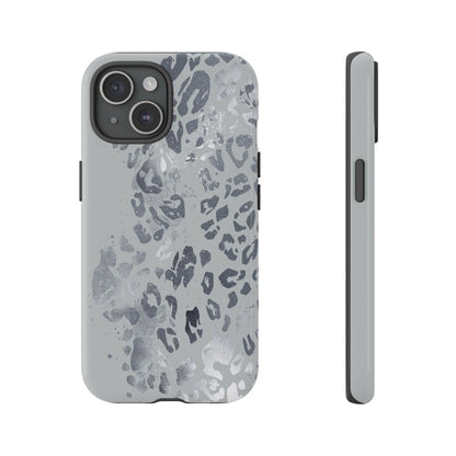 Gray Leopard Print Tough Phone Case