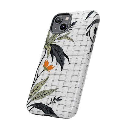 Floral Woven Tough Phone Case — Protective Botanical iPhone Cover
