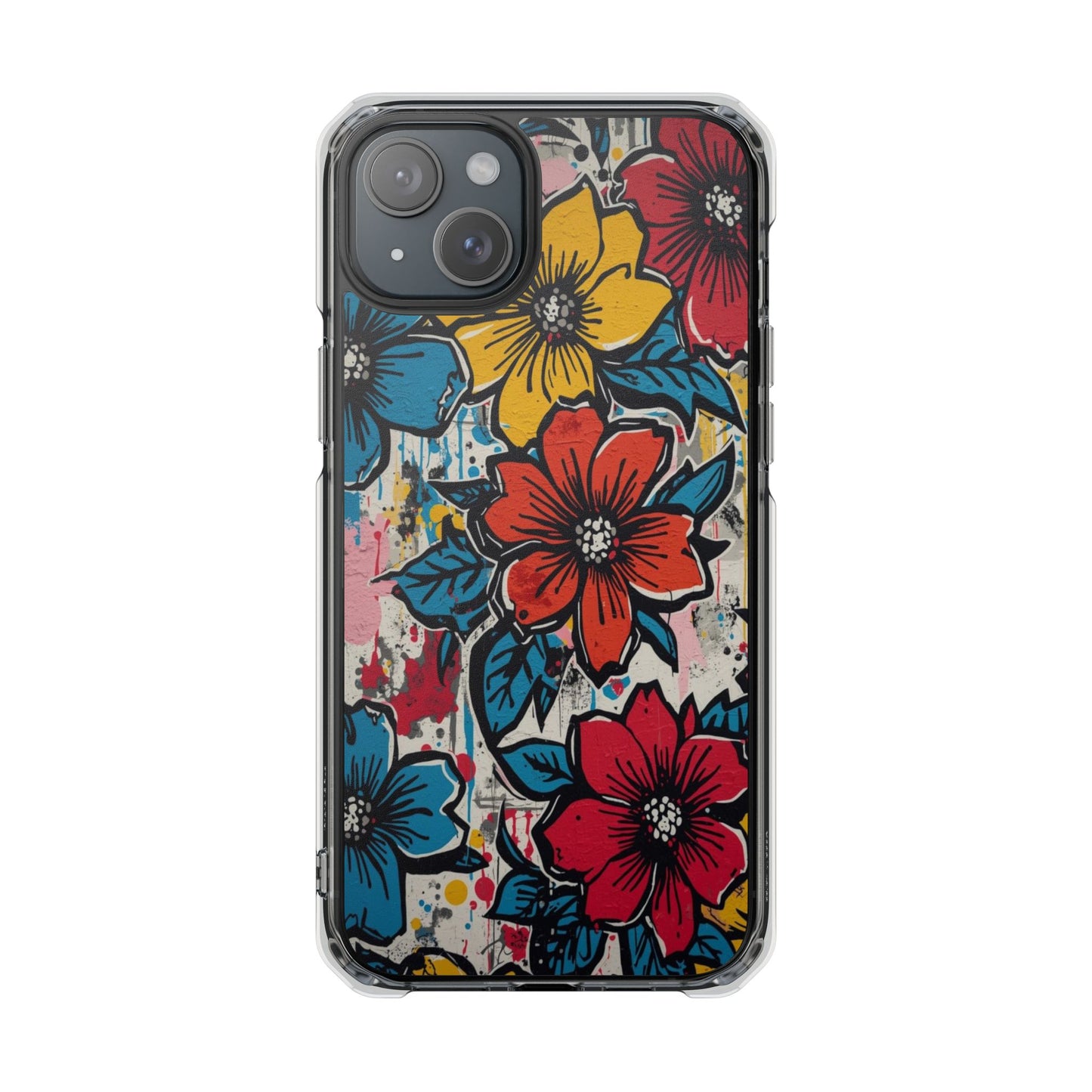 Clear Magnetic Phone Case — Colorful Floral Impact Protection