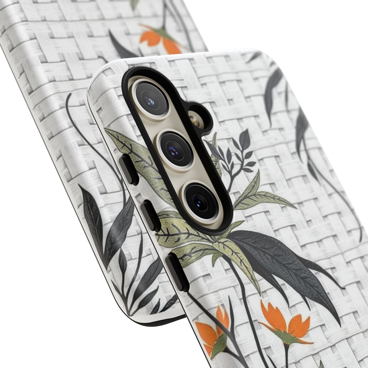 Floral Woven Tough Phone Case — Protective Botanical iPhone Cover