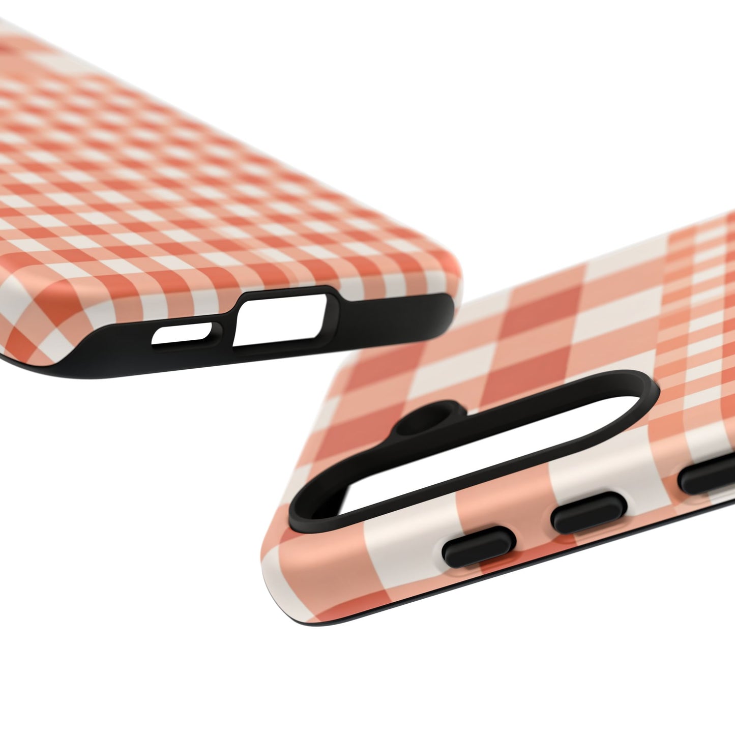 Buffalo Check Tough Phone Case — Orange Gingham Protective Cover