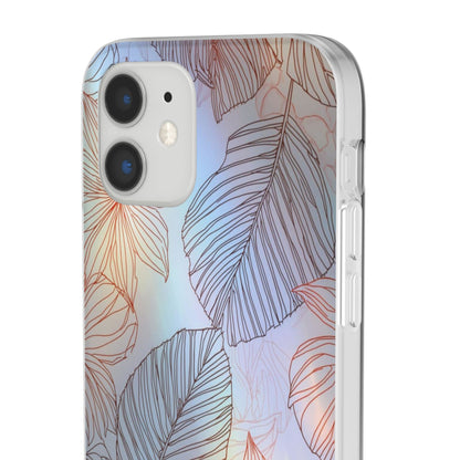 Floral Holographic Phone Case — Iridescent Leaves & Flowers Flexi Case
