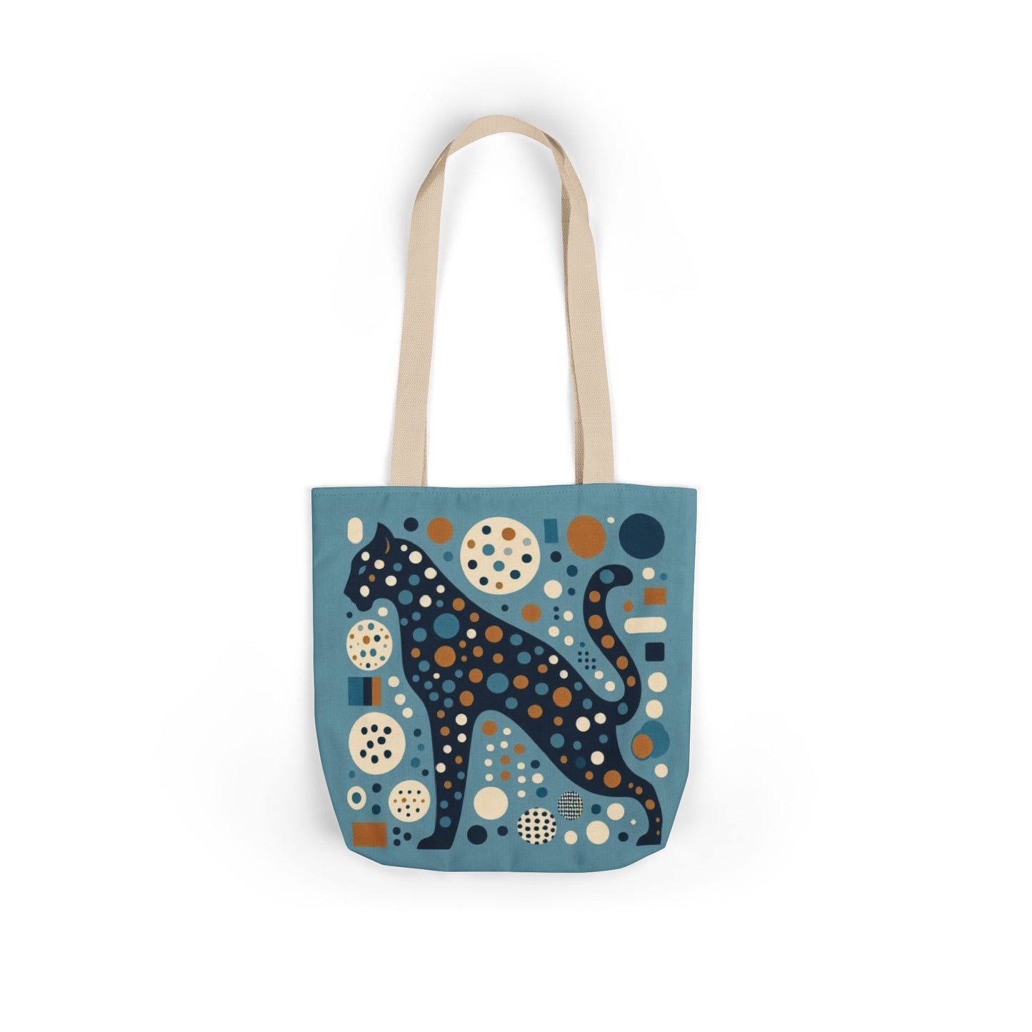 Leopard Canvas Tote — Retro Dot Pattern Eco Bag