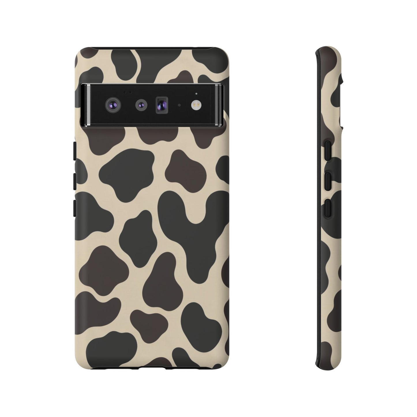 Cow Print Phone Case — Black & Cream Protective  Case