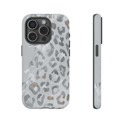 Silver Leopard Tough Phone Case